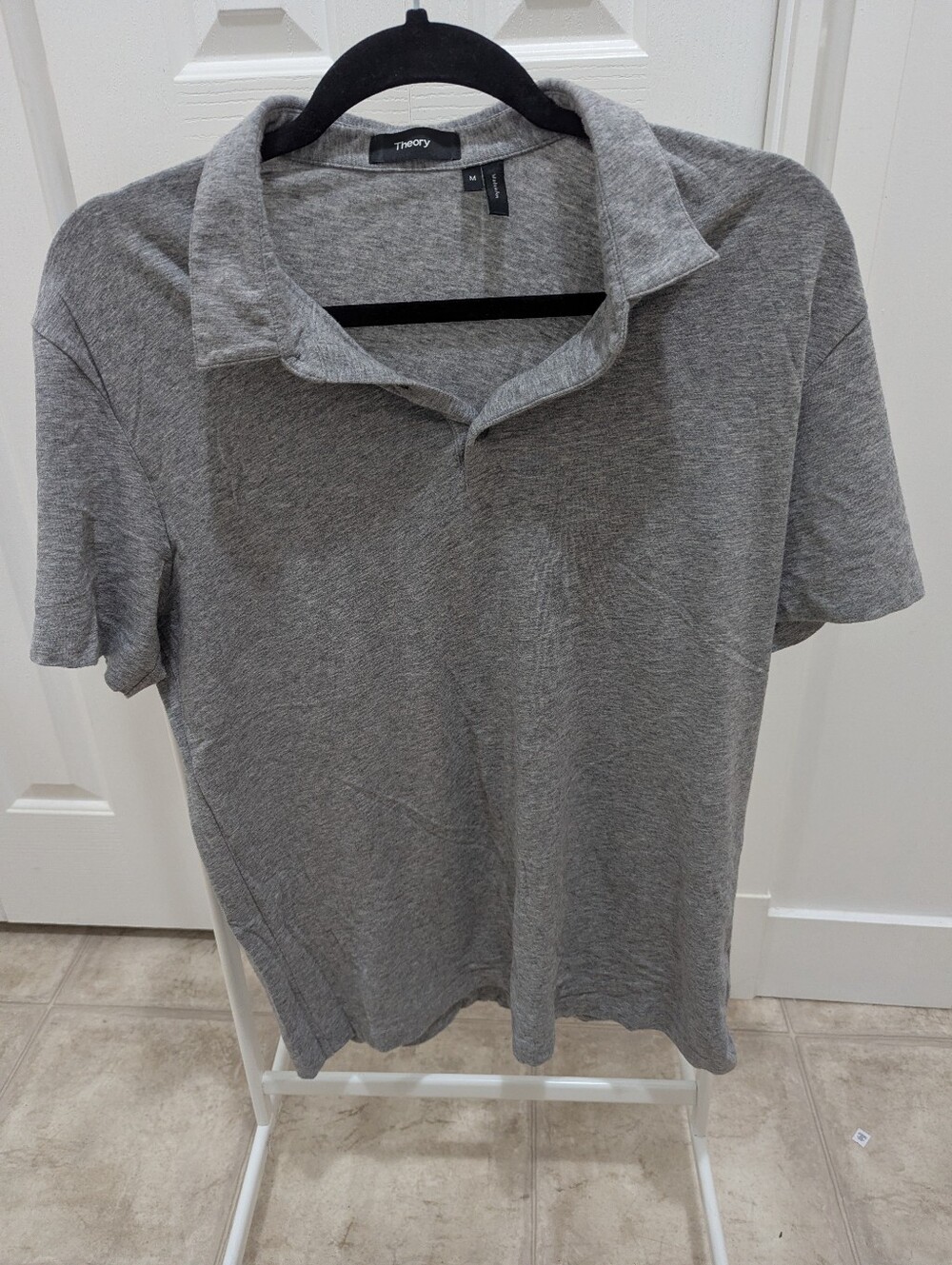 Theory Gray Short Sleeve Polo Shirt